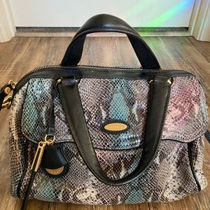 Tahari snakeskin and leather crossbody and satchel